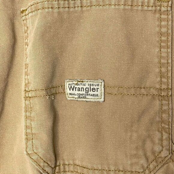Wrangler Pants Cargo Fleece Lined Straight Leg Khaki Men’s Size 38x30 Flawed - Picture 8 of 11
